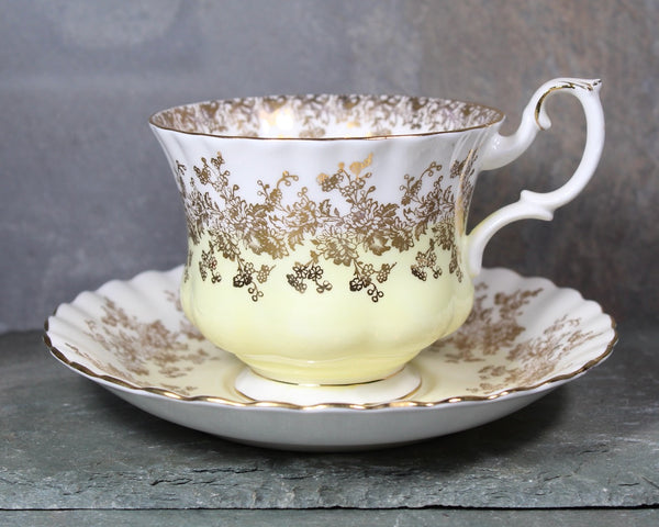 Vintage Royal Albert Bone China Tea Cup and Saucer | Vintage Series Gold Tea Cup and Saucer | Bixley Shop