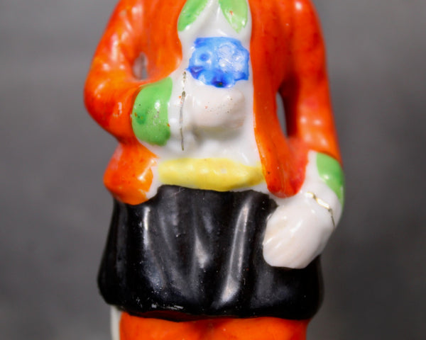 Vintage Ceramic Figurine | Souvenir of San Juan Capistrano | Man in Orange Suite | California Souvenir