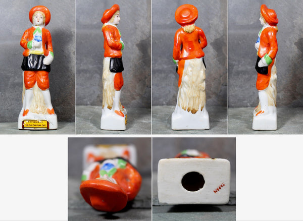 Vintage Ceramic Figurine | Souvenir of San Juan Capistrano | Man in Orange Suite | California Souvenir