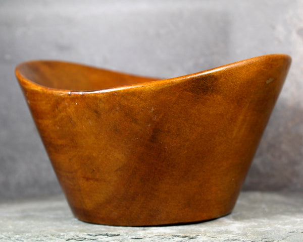 Vintage Mid-Century Carved Wooden Bowl | David Auld Style Small Wooden Bowl | Scandinavian Style Solid Wooden Bowl  | Bixley Shop