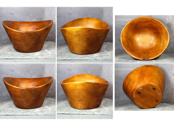 Vintage Mid-Century Carved Wooden Bowl | David Auld Style Small Wooden Bowl | Scandinavian Style Solid Wooden Bowl  | Bixley Shop