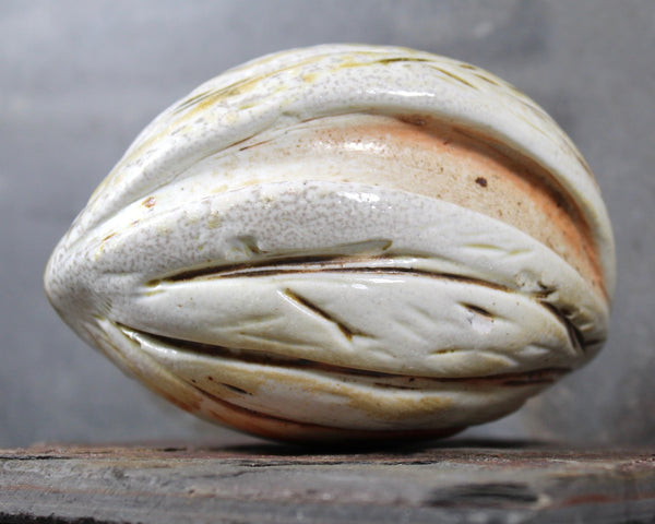 Seed Pod Sculpture | Art Sculpture | Hand Glazed Grayish White Seed Pod | Heavy Sculpture 1.5 Pounds