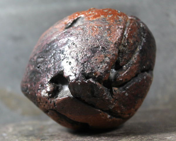 Seed Pod Sculpture | Art Sculpture | Hand Glazed Reddish Brown and Black Seed Pod | Heavy Sculpture 1 Pound