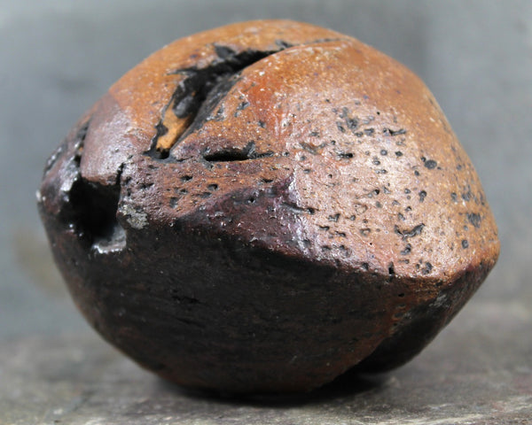 Seed Pod Sculpture | Art Sculpture | Hand Glazed Reddish Brown and Black Seed Pod | Heavy Sculpture 1 Pound