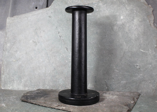 Wooden Spindle Candle Holder with Red Candle | Black Candlestick with Red Cande | Bixley Shop