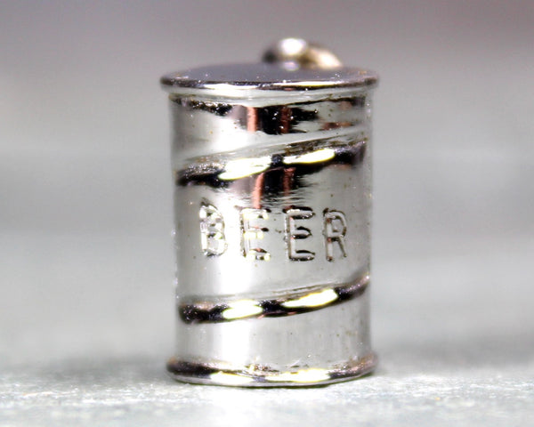 Miniature Sterling Silver Beer Can Charm | Vintage Jewelry Charms