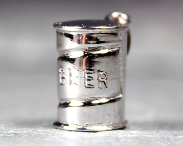 Miniature Sterling Silver Beer Can Charm | Vintage Jewelry Charms