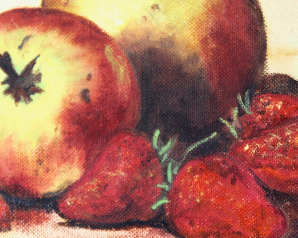 Original, Signed Oil Paintings Your Choice of Apple or Tomatoes | Lillian Slayter Artist | 11.5"x10.25" Wooden Frames | Bixley Shop