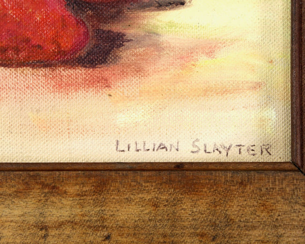 Original, Signed Oil Paintings Your Choice of Apple or Tomatoes | Lillian Slayter Artist | 11.5"x10.25" Wooden Frames | Bixley Shop