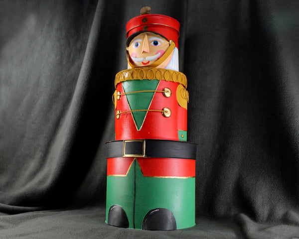Vintage Stacking Toy Soldier Tins | Christmas Stacking Tins | Vintage Christmas Tin Toy Soldier | Tin Soldier Decor