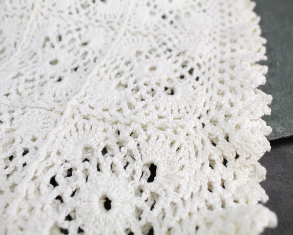 Vintage Hand Made Lace Table Runner | Crocheted Lace Runner 44"x13" | Vintage Linens | Bixley Shop