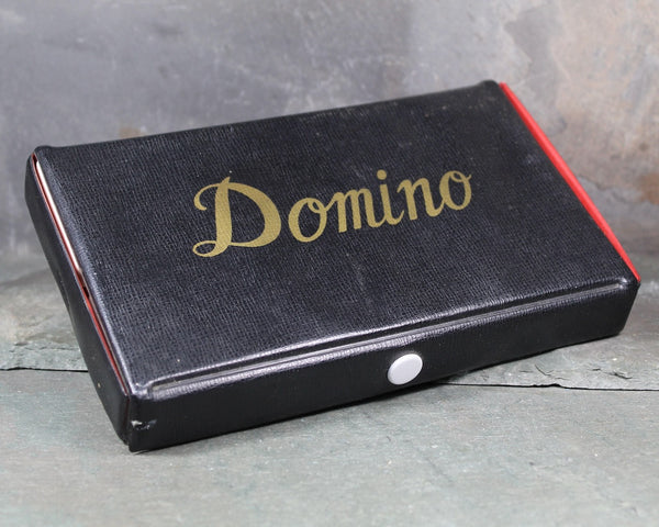 Vintage White Domino Set | Bakelite or Celluloid Dominoes | In Original Carrying Case | Bixley Shop