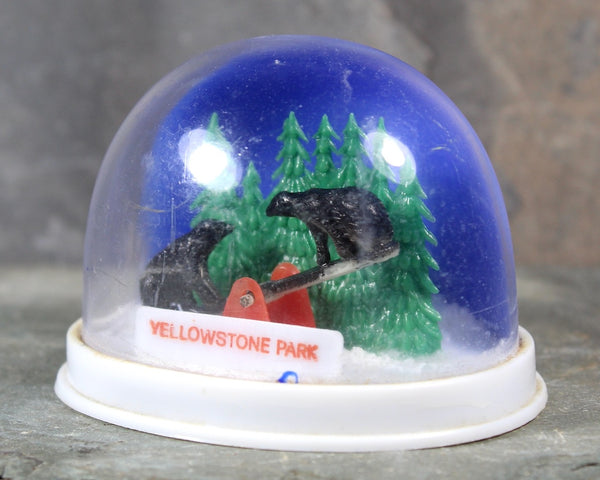 RARE! Vintage Yellowstone National Park Souvenir Snow Globe | 1970s Yellowstone Show Globe | Bears on Seesaw Snow Globe | Bixley Shop