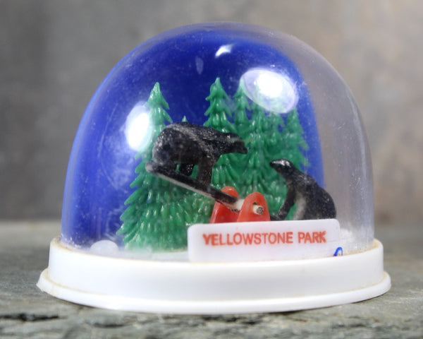 RARE! Vintage Yellowstone National Park Souvenir Snow Globe | 1970s Yellowstone Show Globe | Bears on Seesaw Snow Globe | Bixley Shop