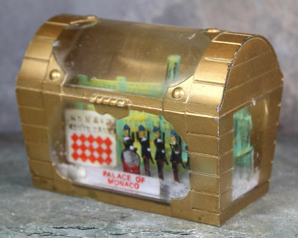 RARE! Vintage Monaco Souvenir Snow Globe | 1970s Monaco Treasure Chest Snow Globe | Monte Carlo Slow Globe | Bixley Shop