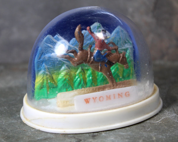 Vintage Wyoming Souvenir Snow Globe | 1970s Wyoming Snow Globe | Cowboy Snow Globe | Bixley Shop