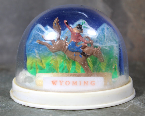 Vintage Wyoming Souvenir Snow Globe | 1970s Wyoming Snow Globe | Cowboy Snow Globe | Bixley Shop