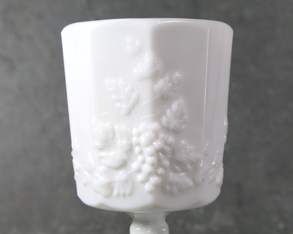Westmoreland Paneled Grape Milk Glass, Set of 4 Wine Glasses | Milk Glass 8 Ounce Wine Goblets | Vintage Milk Glass | Bixley Shop