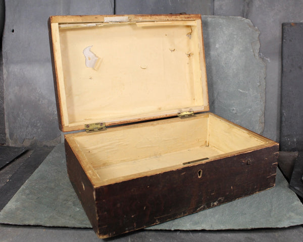 Antique Wooden Lock Box | Antique Wooden Storage | Rustic Wooden Box | Bixley Shop