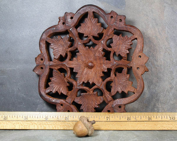 Vintage Carved Wooden Owl Trivet | Rustic Kitchen Trivet | Bixley Shop