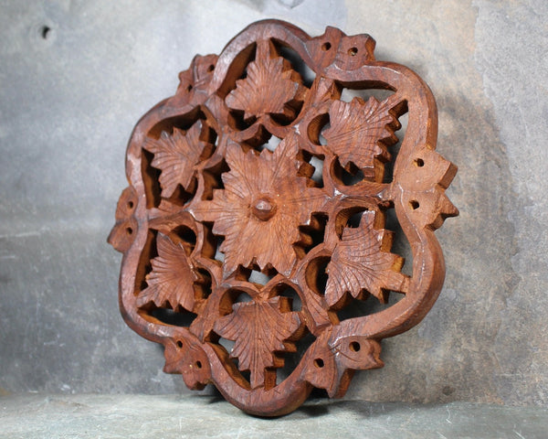 Vintage Carved Wooden Owl Trivet | Rustic Kitchen Trivet | Bixley Shop