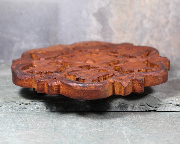 Vintage Carved Wooden Owl Trivet | Rustic Kitchen Trivet | Bixley Shop