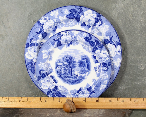 Woods Ware Enoch Wood's English Scenery 2 Small Plates | English Porcelain | Appetizer and Dessert Plates | Bixley Shop