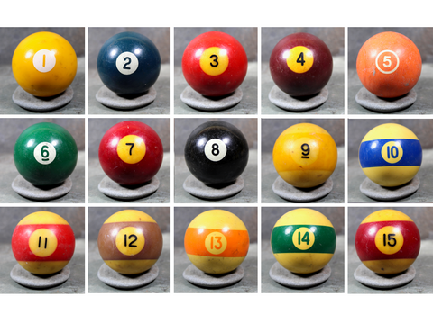 Vintage Pool Balls - YOUR CHOICE from a Variety of Gorgeous Vintage Pool Balls from Different Sets - 1920s-1950s - Billiards