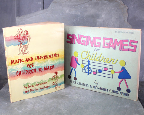 Set of 2 Children's Music Books for Homeschooling - Music & Instruments for Children to Make and Singing Games for Children