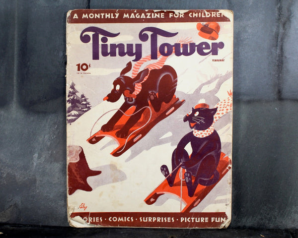 1935 Tiny Tower Magazine for Children - February 1935 Issue - Vintage Children's Magazine - Vintage Children's Art - 1930s