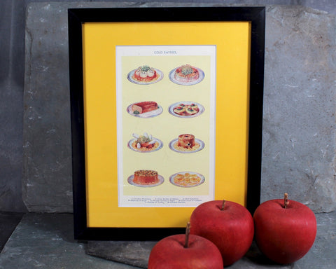 Original Cookbook Art Page from Mrs Beeton's Every Day Cookery - Cold Entrees - 8x10" MATTED, UNFRAMED
