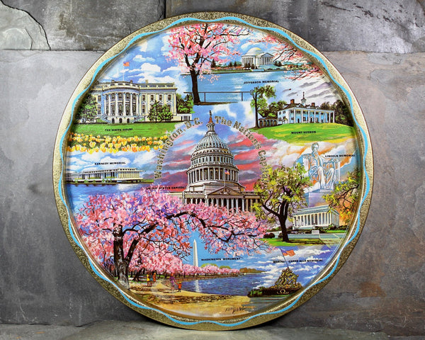 Washington D.C. Souvenir Tin Tray - Vintage Souvenir Tray from Washington D.C. - Circa 1960s