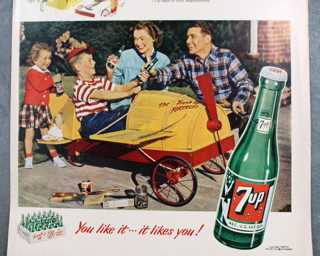 1949 Seven-Up Soda Advertisement | UNFRAMED Vintage Advertising