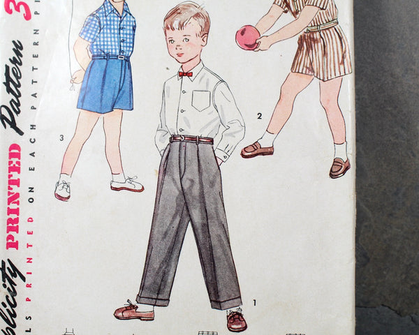 1952 Simplicity #4166 Toddler Boys Size 2 Outfit Pattern | Cut, Complete Pattern