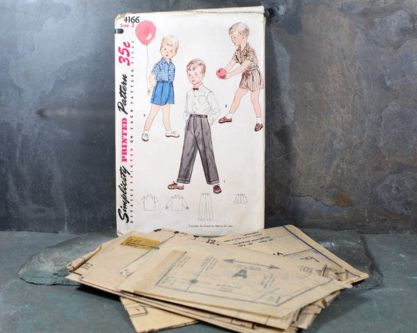 1952 Simplicity #4166 Toddler Boys Size 2 Outfit Pattern | Cut, Complete Pattern