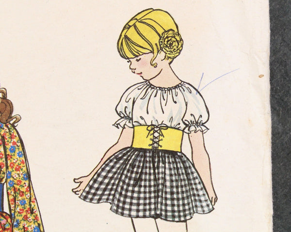 1960s Butterick #6003 Children's Peasant Dress Pattern | Size 14/Bust 32" | COMPLETE, CUT Pattern in Original Envelope