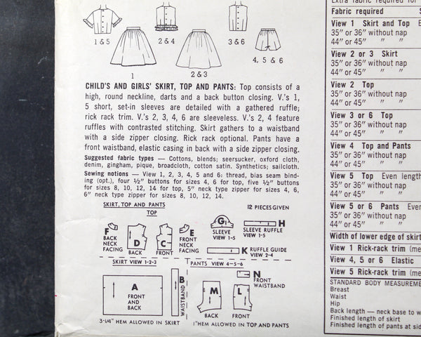 1964 Simplicity #5469 Girls Size 14 Outfit Pattern | Cut, Complete Pattern | Vintage Simplicity Children's Pattern