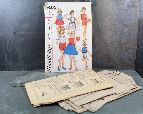 1964 Simplicity #5469 Girls Size 14 Outfit Pattern | Cut, Complete Pattern | Vintage Simplicity Children's Pattern