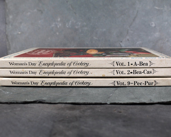 HOLD - Set of 3 Woman's Day Encyclopedia of Cookery, Volumes 1, 2 & 9 - 1965 Vintage Cookbooks - FIRST EDITION