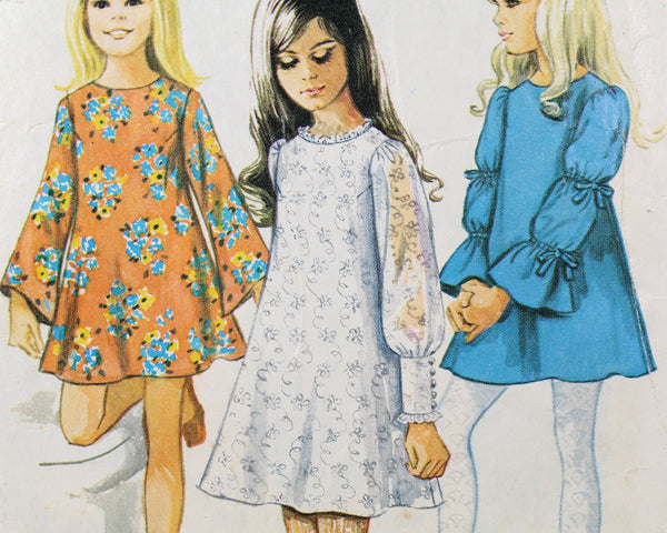1968 Simplicity #8024 Girls Size 14 Dress Pattern | Mid-Century "Mod" Mini Dress Pattern | Cut, Complete Pattern