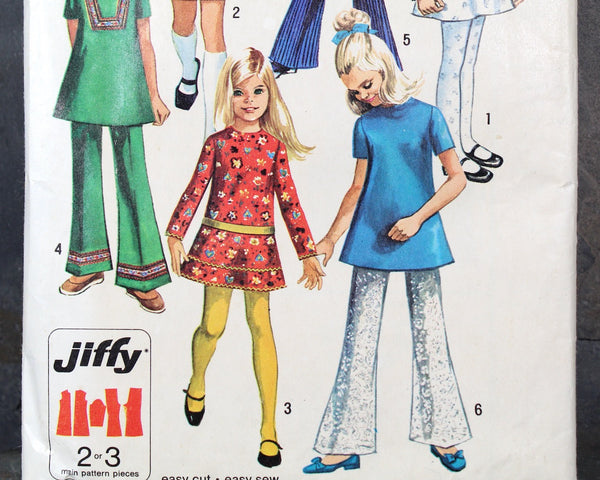 1969 Simplicity #8527 Children's Mod Outfits Pattern | Girls Size 7/Bust 26" | UNCUT & FACTORY FOLDED in Original Envelope