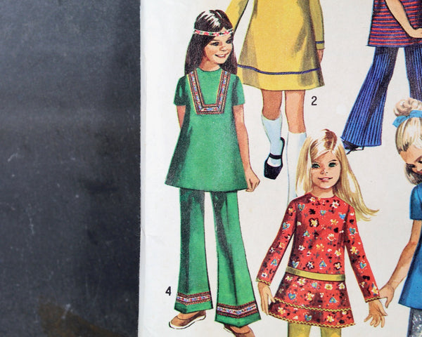 1969 Simplicity #8527 Children's Mod Outfits Pattern | Girls Size 7/Bust 26" | UNCUT & FACTORY FOLDED in Original Envelope