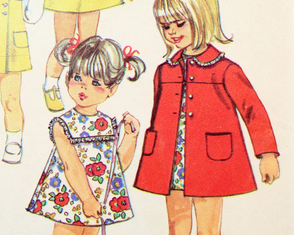 1969 Simplicity #8668 Toddler Girls Size 2 Dress Pattern | Cut, Complete Pattern