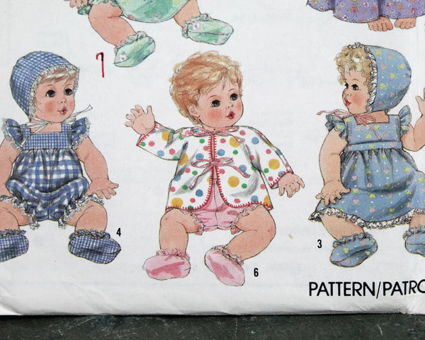 1989 Simplicity Crafts #9144 Baby Doll Clothes Pattern for Large Baby Dolls (13"-18") | UNCUT & Factory Folded