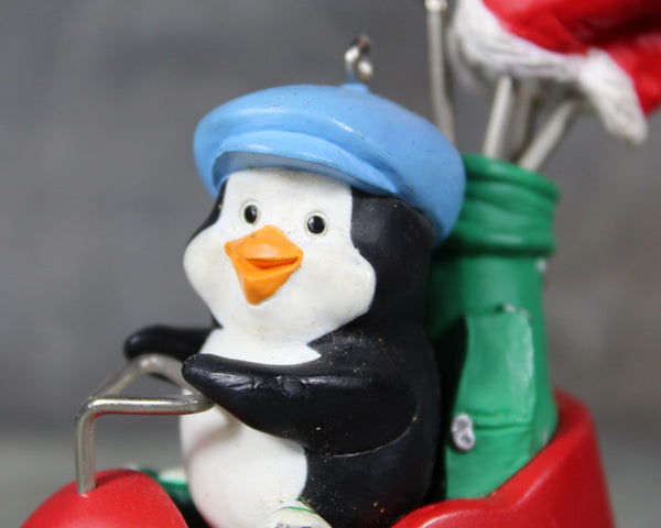 1993 Hallmark Putt-Putt Penguin in Golf Cart Ornament | Classic Hallmark Collectible Ornament | Golfer Gift | Penguin Lover