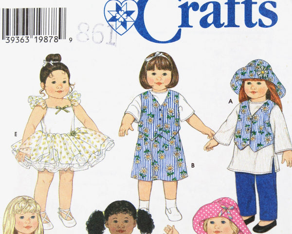 1996 Simplicity Crafts #0647 18" Doll Clothes Pattern | Vintage Doll Clothes Sewing Pattern | UNCUT & FACTORY FOLDED