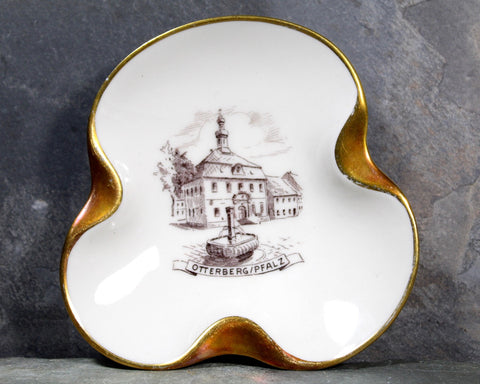 Vintage Souvenir from Bavaria - Otterberg/Pfalz  - Porcelain Ashtray Lindner Keeps Bavaria - Souvenir Ashtray