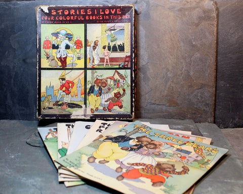 Stories I Love Books by Platt & Munk Publishers, 1932/1934 - Set of 6 Antique Fairy Tales - Peter Rabbit, Three Little Pigs, Peter Pan