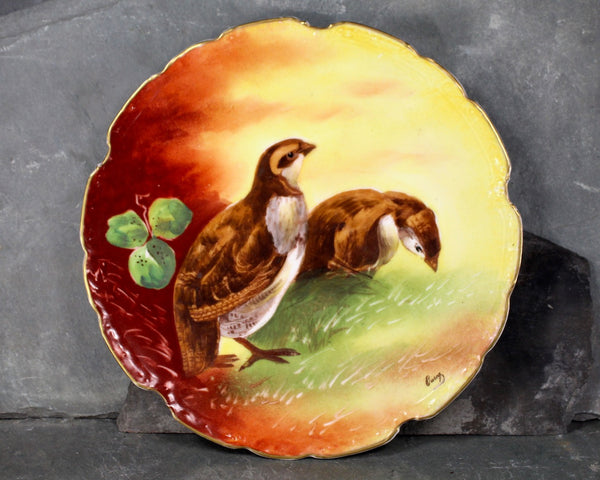 Vintage Limoges Signed and Hand Painted Decorative Plate - L.R.L. Limoges Bird Plate - Signed Ourog - French Porcelain