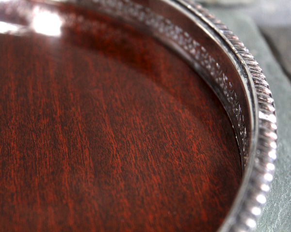 Sheffield Silver Plate and Formica Serving Tray - Gorgeous Mid-Century Tray - Perfect for Cocktails and Hors D'oeuvres